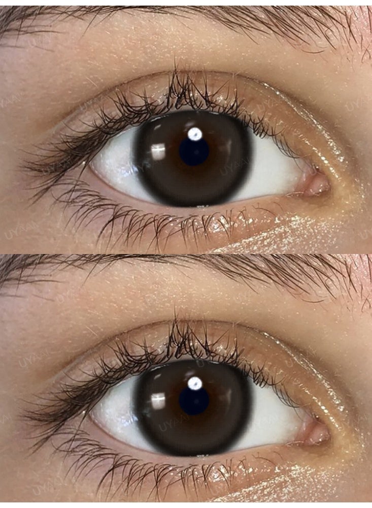 UYAAI Natural Black Lenses Yearly Colored Contact Lenses, Unisex Cosmetic Contact Lenses, Hot Sale Fashion Lenses, 42% Water - Image 3